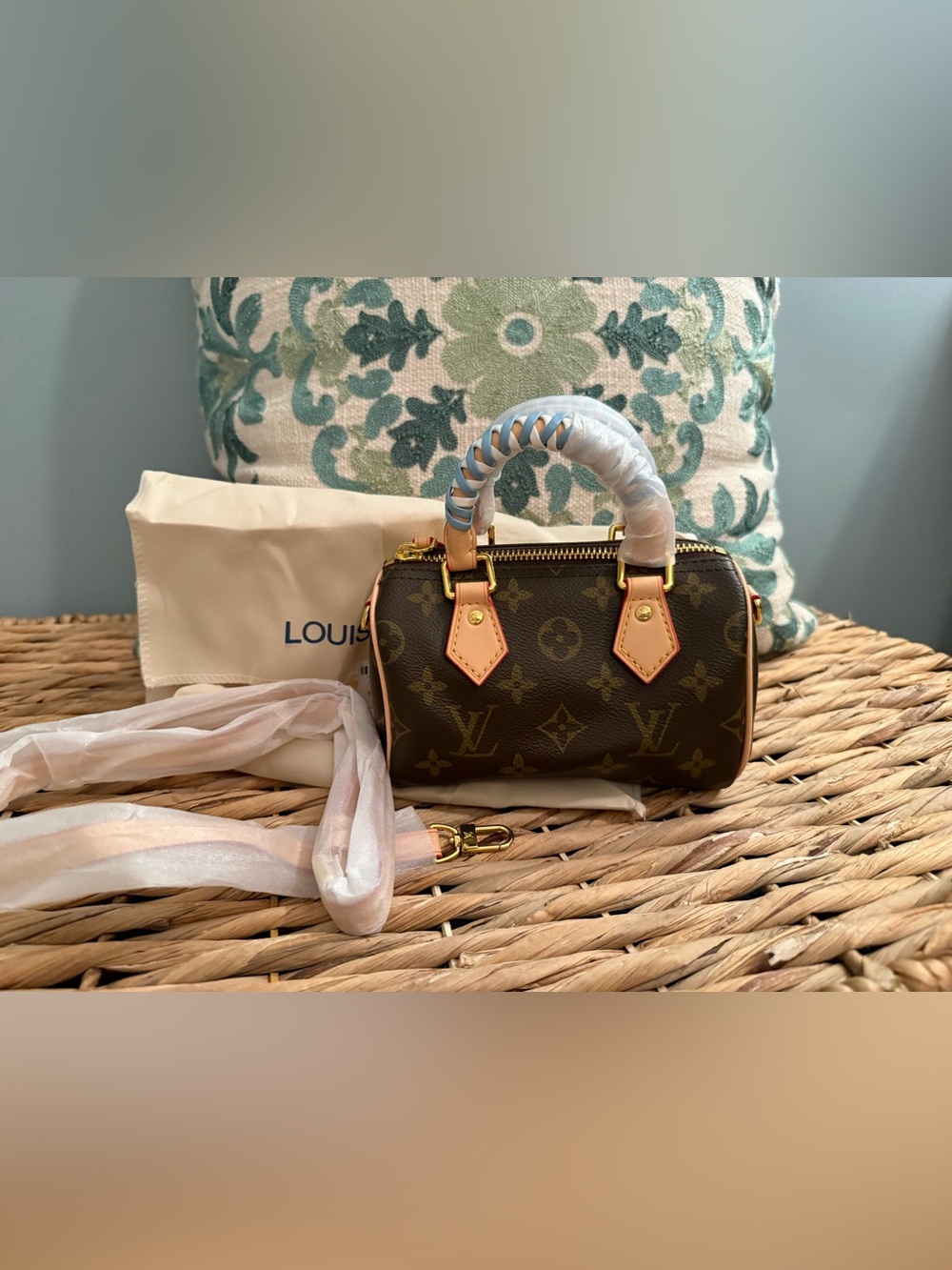 L V Brown Monogram Nano Speedy